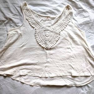 Mudd off white embroidered tank top